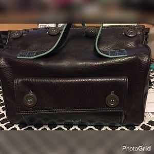 MATT AND NAT MONTREAL DK BROWN AND GREEN BAG